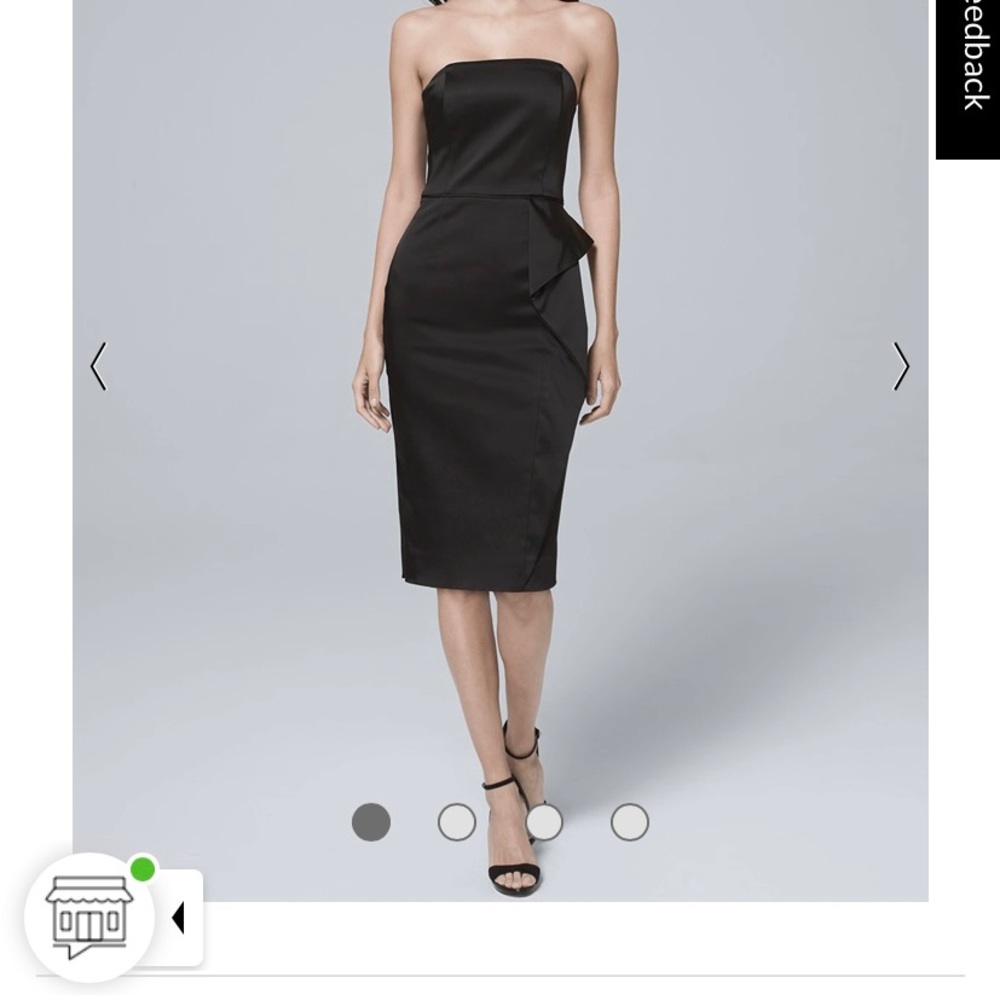 Strapless satin pencil dress